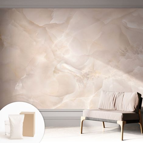 Tapete Vliestapete mit Kleber - Fototapete mit Motiv - Wandtapete modern - Wandgestaltung Zarter Marmor 312x219 cm (1/5)