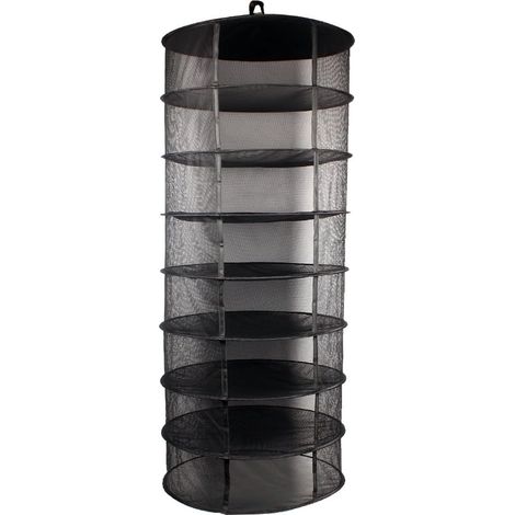 Séchoir à herbes suspendu en maille noire à 8 niveaux, filet à linge (1/5)