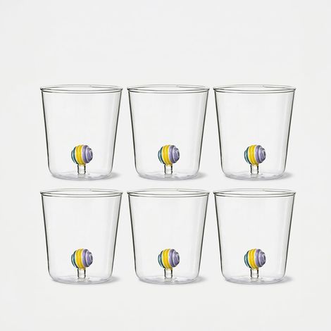 Lot de 6 verres design en verre Made in Italy Stripes (1/2)