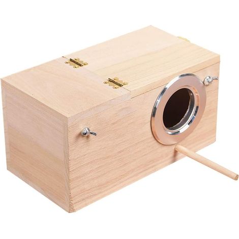 Nichoir en bois pour perruches ondulées, boîte à oiseaux, cage à oiseaux, convient aux inséparables et aux calopsittes (M)