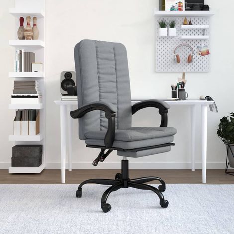 Chaise de bureau inclinable Fauteuil gamer - Chaise d'ordinateur Gris clair Tissu BonneVie-20289 (1/5)