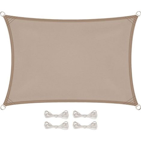 Voile d'ombrage rectangulaire imperméable et anti-UV - 3 x 5 m - Taupe (1/5)