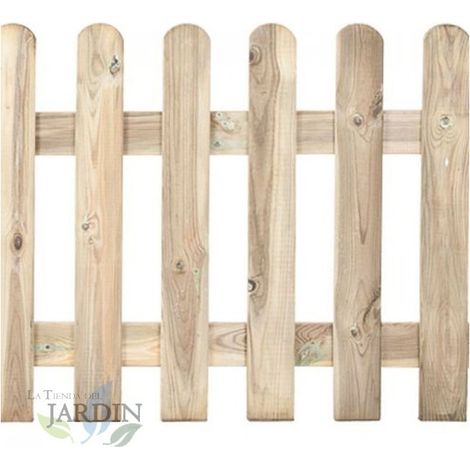 Suinga – Clôture en bois traité 100 x 210 cm – Épaisseur 1,8 cm – Largeur 8,8 cm – Séparation 8 cm pour jardin