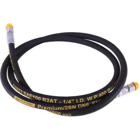 Flexible hydraulique 400 bar, filetage M14x1,5 droit, longueur 2000 mm, DN06-2SN (AA-06-2000 P11P11), pression 40,0 MPa, Waryński