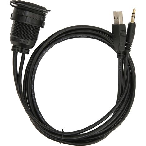 Câble d'extension USB et audio 3,5 mm pour autoradio et motocyclette (1/5)