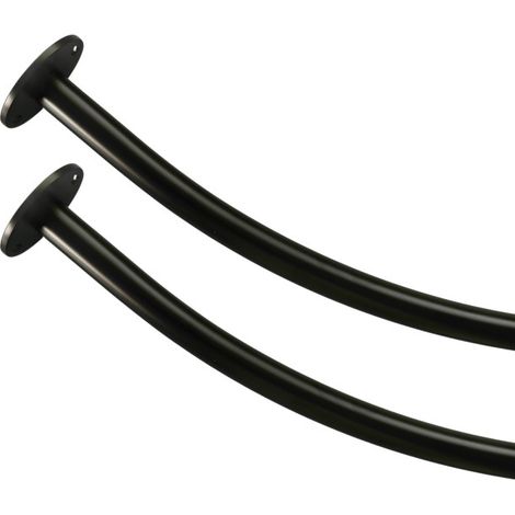 Store Menuiserie – Tringle à rideau demi-cercle 20 mm – kit mural et plafond complet noir mat – fixation rapide – pour fenêtres arrondies