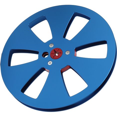 Bobine réceptrice vide 1/4" (7 pouces) en alliage d'aluminium, 6 trous, pour enregistrement sur bande magnétique TEAC Blue (1/5)