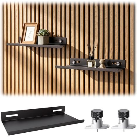 Étagères pour Panneaux Acoustiques, Accessoire Panneau Acoustique  Étagère Murale pour Panneaux Acoustiques, Sans Perçage, Étagère murale pour salon, chambre à coucher, bureau, cuisine (1/5)