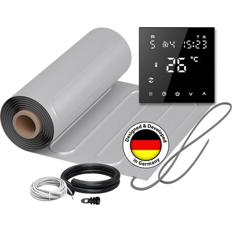 Heizmatte WARMON ALU 150 W/m² inkl. TS 300 Smart WiFi Thermostat schwarz - 1 m²