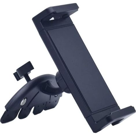 Support Téléphone Voiture - Support CD Slot Rotatif 360° - Pour Smartphone et Tablette Jusqu'à 15 Pouces - Noir (1/4)