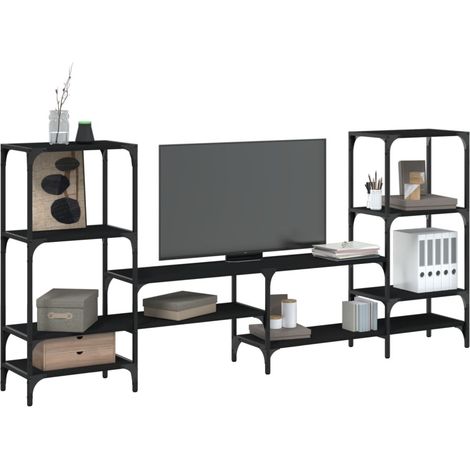 TV-Schrank Schwarz 206,5x28,5x95 cm Holzwerkstoff