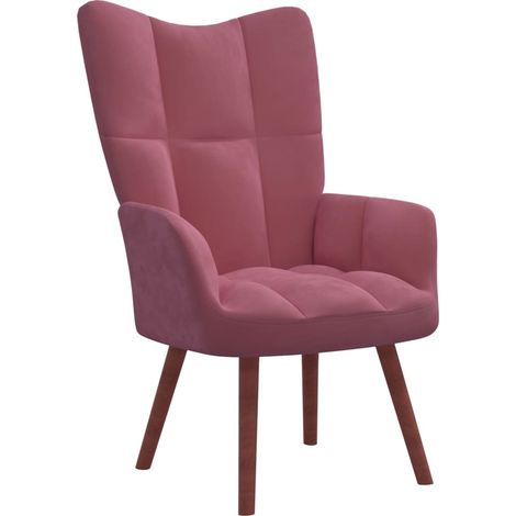 Chaise de relaxation Fauteuil de relaxation Chaise de Salon Relax Intérieur Rose Velours BSRHS348982 MaisonChic (1/5)