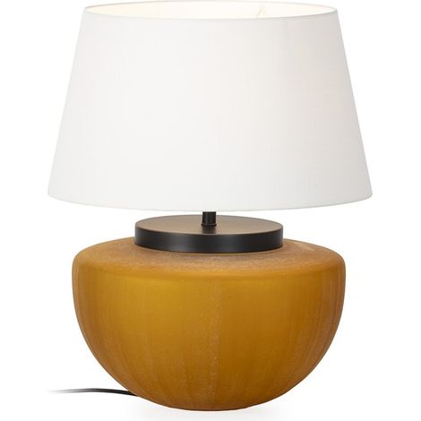 Lampe de table ambre en verre taillé - Ambre/Noir (1/5)