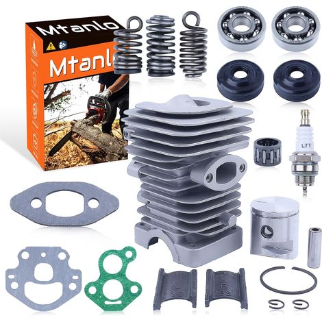 Piston de cylindre 39mm pour tronçonneuse Husqvarna 235 236 240, joints de bougie, kit de piston cylindrique, roulement de vilebrequin, joint d'huile, roulement à aiguilles (1/5)