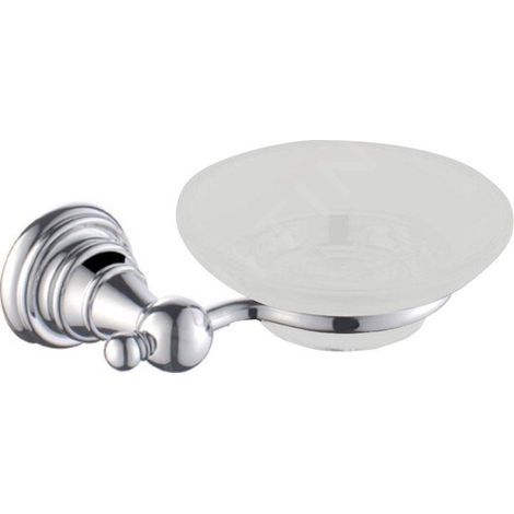 Porte-savon DIAMOND, verre dépoli, chrome (1/2)