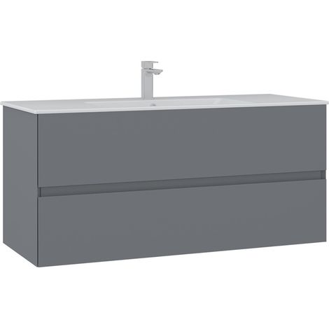 Meuble Vasque "Nest 121 v2" - 121 x 51 x 55 cm - Matte Grey (1/3)