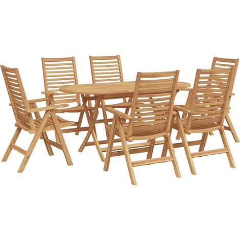 Maison Exclusive - Set da Pranzo per Giardino 7 pz Marrone Legno di teak solido (1/5)