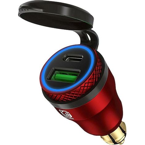 Moto étanche 12v 24v Qc3.0 Usb Type C Pd chargeur rapide adaptateur secteur Hella Din prise prise pour Ducati moto rouge 3 (1/5)