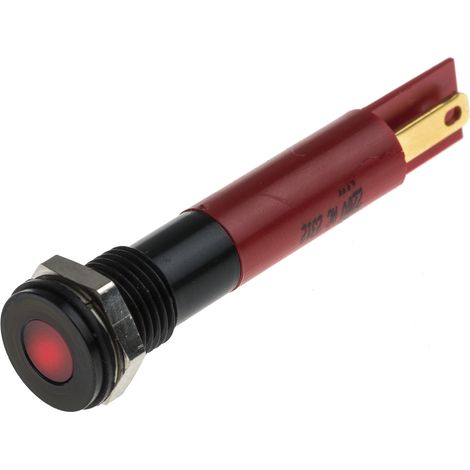 Voyant LED lumineux Rouge RS PRO, dia. 8mm, 220V c.a., IP67 ( Prix pour 1 ) (1/2)