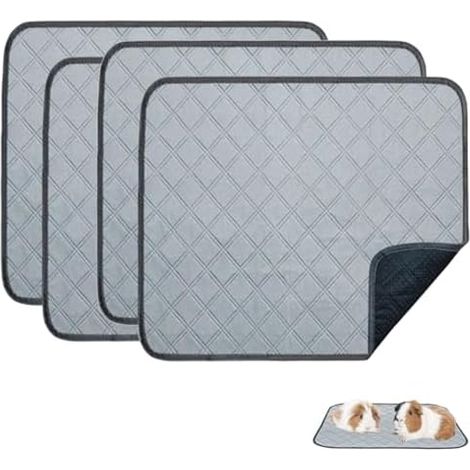 4 Tapis d'incontinence pour cochons d'Inde, réutilisables et lavables, très absorbants. Idéals pour Cages de Lapins, Chinchillas et Hamsters. Dimensions : 30 x 30 cm (12 x 12 Pouces) (1/5)