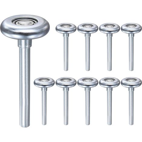 10Pcs 1.8" Galvanisé Acier Rouleaux 10 Roulements À Billes Argent Porte De Garage Pour 2" Garage Track, 3.35" Long Tige assure Roues Porte De Garage (1/5)