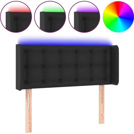 Maison Exclusive - LED Kopfteil Schwarz 103x16x78/88 cm Kunstlede (1/5)