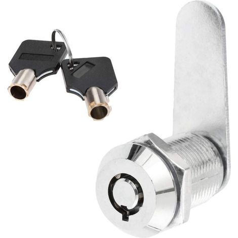 Serrure tubulaire en alliage de zinc pour tiroir de sécurité, cylindre de porte, boîte aux lettres, boîte à outils, serrure à 2 clés(25mm) (1/5)