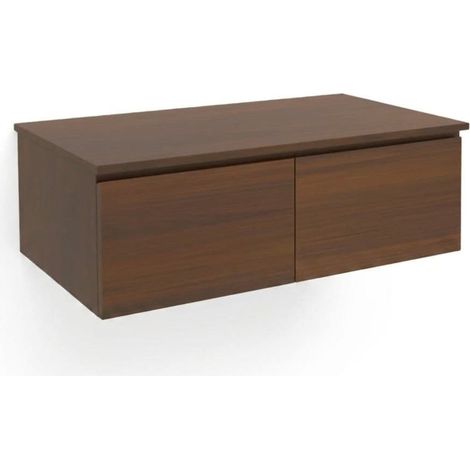 Meuble de salle de bains suspendu - SAT - B-Way - 119x30x45 avec plan de recouvrement - noyer