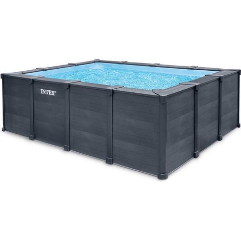 Piscine tubulaire rectangulaire Intex Graphite 4 x 3 x 1,24 m (1/5)