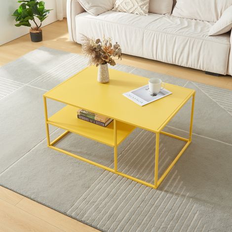 Tavolino da Salotto 'Solund' Metallo - Giallo [en.casa] (1/5)