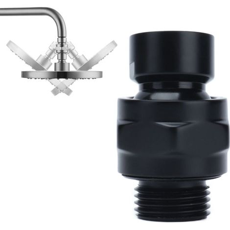 Verstellbarer G1/2 Duschkopfadapter aus schwarzem Kupfer (1/5)