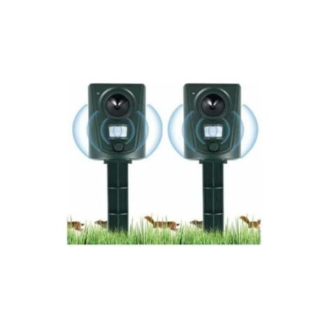 2X Répulsif Chat Jardin à Ultrasons, Répulsif Chats avec Piquet au Sol Prévenir Les Chiens et Les Chats, Les Oiseaux, pour Jardins, Champs, Pépinières, Etanche (1/5)