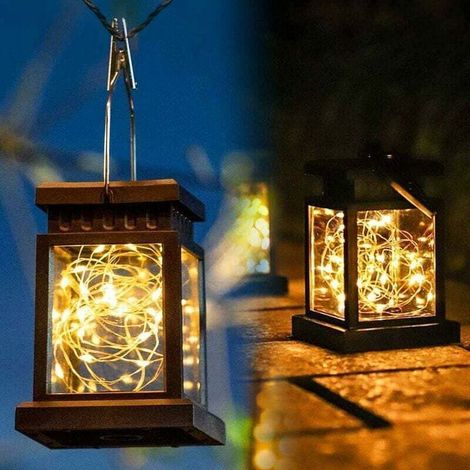 Lanternes solaires pour extérieur - 3 m - 30 LED - Blanc chaud - IP54 - Étanche - Décoration d'extérieur pour jardin, terrasse, porche, pelouse, cour, trottoir——