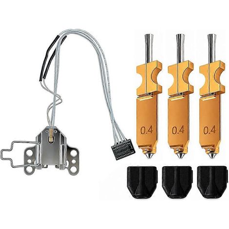 3 unidades de cabezal de impresión con boquilla de 0,4 mm para Flashforge AD5X, con cubierta de silicona y cabezal de impresión de fácil desmontaje. (1/5)