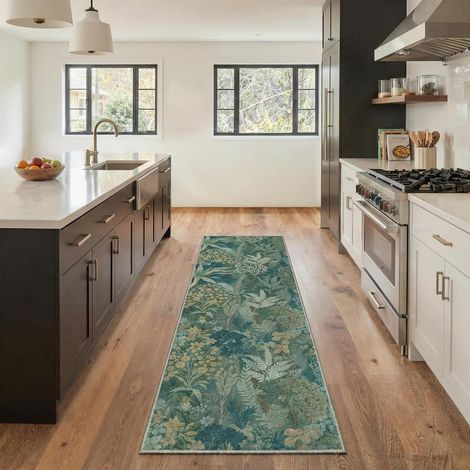 Tapis Salon Vintage Entree 80x150cm Lavable en Machine (1/5)