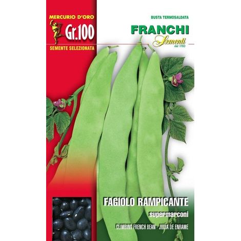 BUSTA SEMI DI FAGIOLO RAMPICANTE SUPERMARCONI 100 GR ORTO GIARDINO SEMI