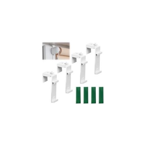 Staffa a morsetto lunga in 4 pezzi per tende a rullo doppie, staffa a morsetto universale con binario di supporto in tessuto separato, montaggio senza foratura per tende a rullo doppie e veneziane (B)