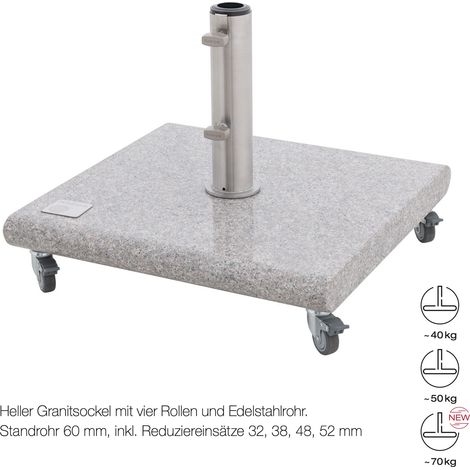 KNIRPS Rollsockel Granit 40 oder 50 kg Schirmständer Granitsockel Trolley rollbar 85897