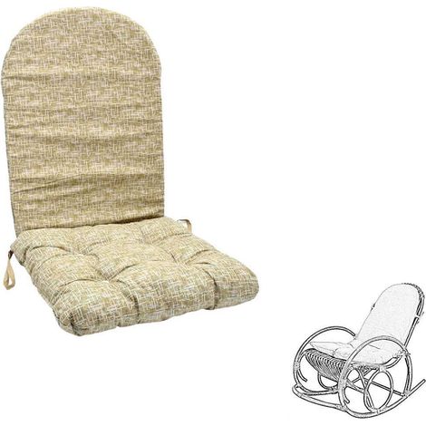 Cojín para mecedora suela grande en bambú estampado beige