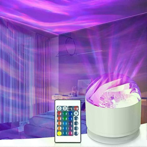LED-Nachtlicht mit USB-Anschluss, Sternenhimmel-Projektor mit Fernbedienung, 16 Farben (RGB), Galaxienprojektor, automatische Rotation, ideal für Kinderzimmer und Partydekoration. (1/4)