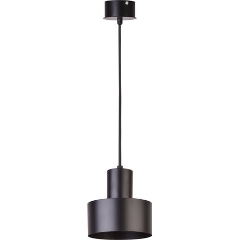 Suspension Rif noire métal minimaliste Ø15 E27 Sigma