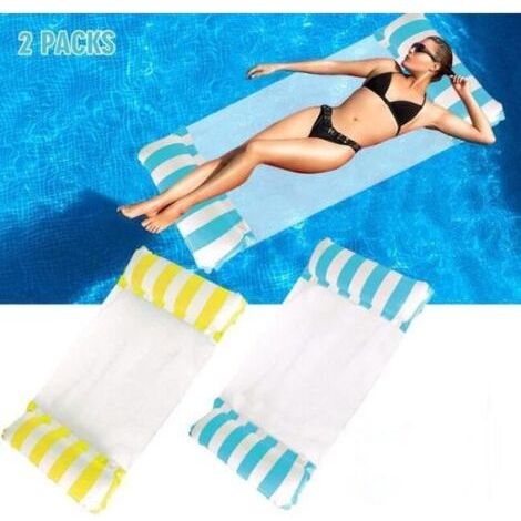 Lot de 2 Hamacs d\\'eau Hamac Flottant Gonflable Piscine Flotteur Gonflable Piscine 4 -en-1Flottant de inclinable Flotteur Hamac-ARCAN (1/4)
