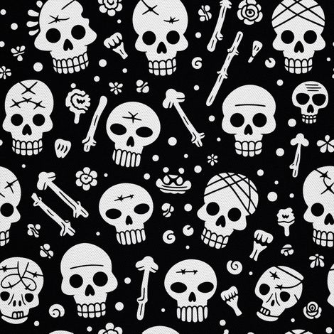 Tela Oxford decorativa para exteriores - Motivo de calavera I DX4494 (1/5)