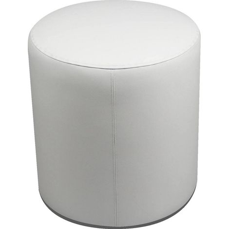 Dmora - Pouf Abate, Mehrzwecksessel, Sitzsack, Hockerhocker, Made in Italy, 40x40 h42 cm, Weiß