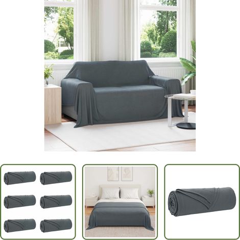 Sofa-Decke -  Wohndecken 6 pcs Dunkelgrau 280 x 210 cm Fleece (1/5)