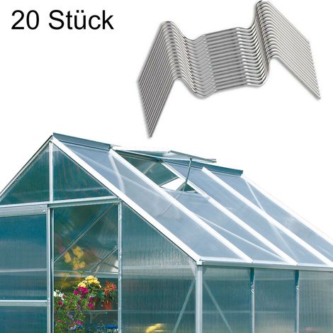 Vitavia Glasfederklammern für Vitavia Gewächshäuser, silber, 20 Stück (1/5)