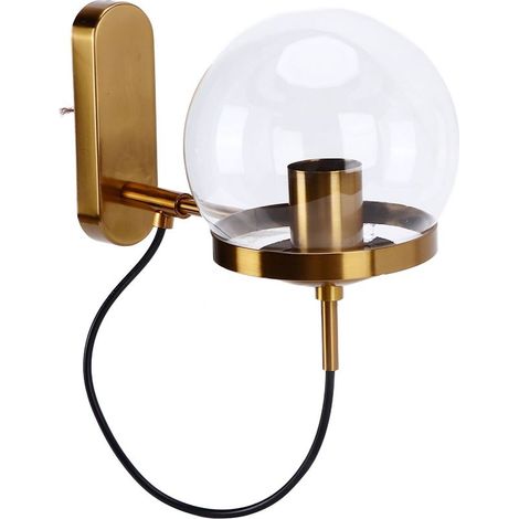 Lampe murale en verre soufflé transparent abat-jour bronze 110-220V tendance (1/5)