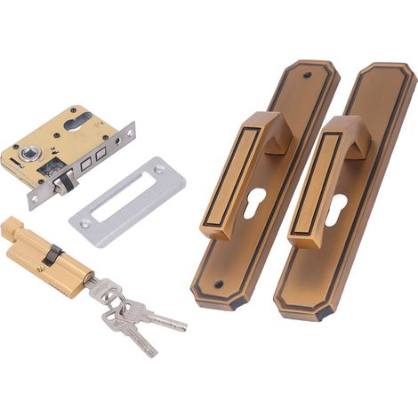 Türgriffset für Außentüren, geräuschlos, aus Aluminiumlegierung, mit Schlüssel, für Schlafzimmer, Hotel oder Balkon (1/5)