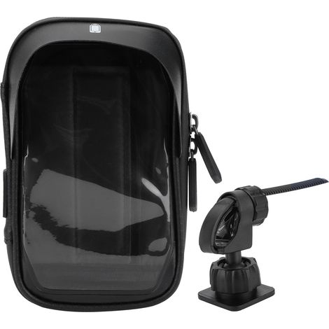 Support téléphone étanche universel pour guidon vélo, coque rigide noire 6 pouces, sac de cadre avant pour cyclisme. (1/5)