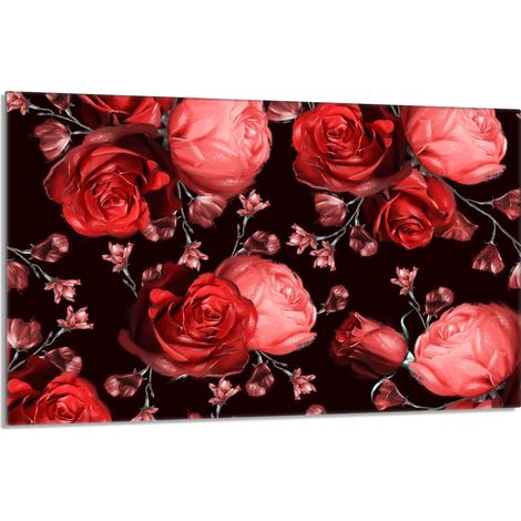 Glas-Herdplattenschutz 80x52 Rosen (1/5)